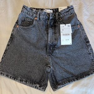 zara high rise mom fit shorts